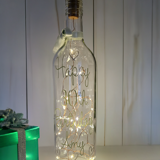 Personalised Light Up Bottle | Keepsake LED Light Up Bottle | Any Occasion Gift For Her