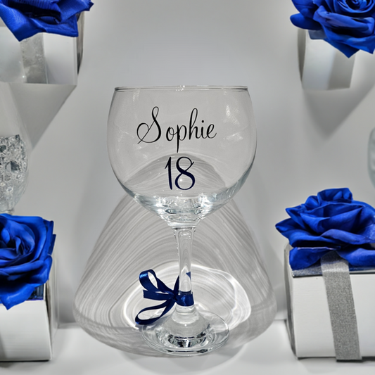 Personalised gin glass for her – ideal gifts for 18th, 21st, & milestone birthdays
