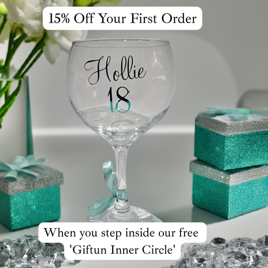 Keepsake Gin Glass For 18th 21st Birthday | Personalised Cocktail Glass For Her |  Luxury Gift For Milestones